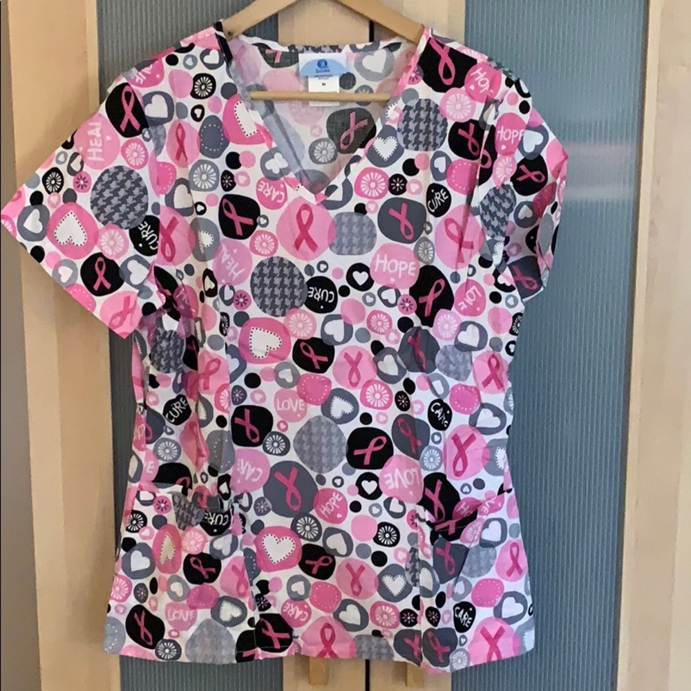 Breast Cancer Scrub Top